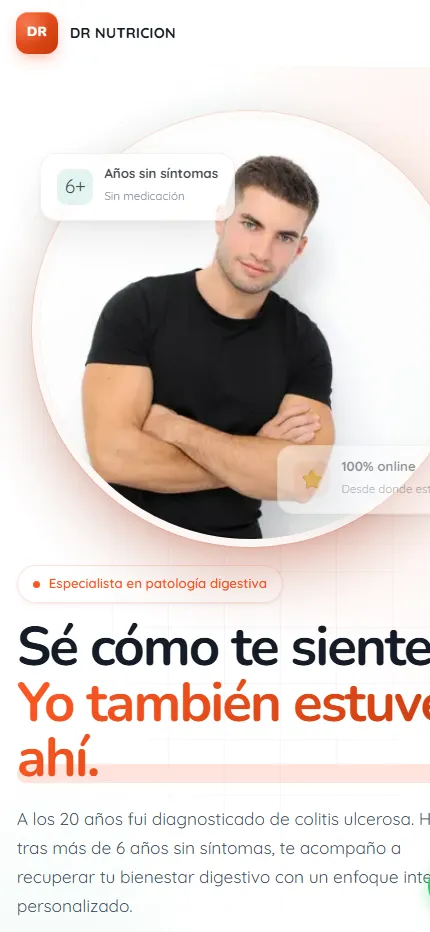 Captura de Diego Royano Nutricionista en móvil