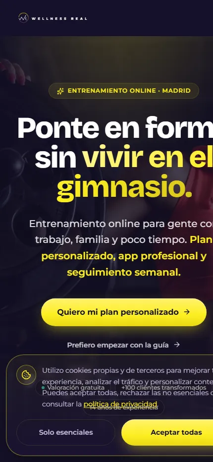 Captura de WellnessReal en móvil